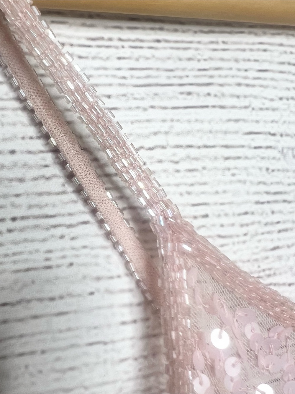 Y2K Sheer Pink Beaded Embroidered Asymmetrical Butterfly Camisole Top Size Small - Picture 7 of 10